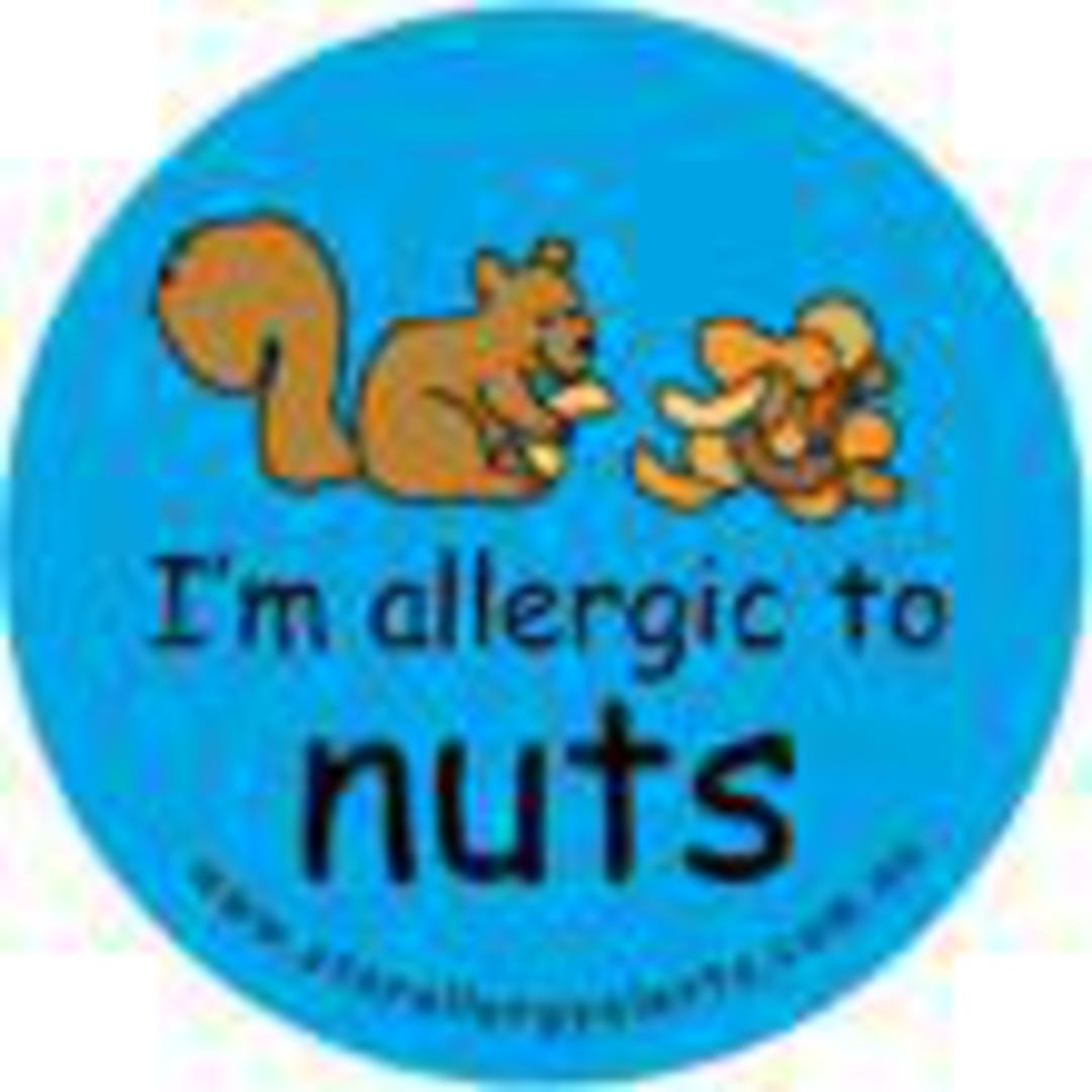 I'm Allergic to Nuts Badge Pack (squirrel) Blue or Pink image 0